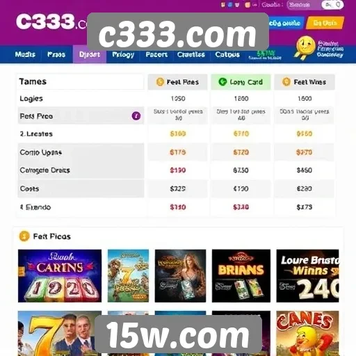 Comparação entre c333.com e outros sites de jogos